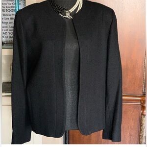Vintage Orvis‎ Wool Black Open Blazer